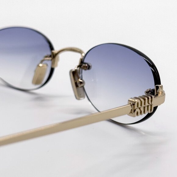 NEW MIU MIU SUNGLASSES MUA54S ZVN80O OVAL GOLD WOMEN MU A54S SMU A54 main image 5